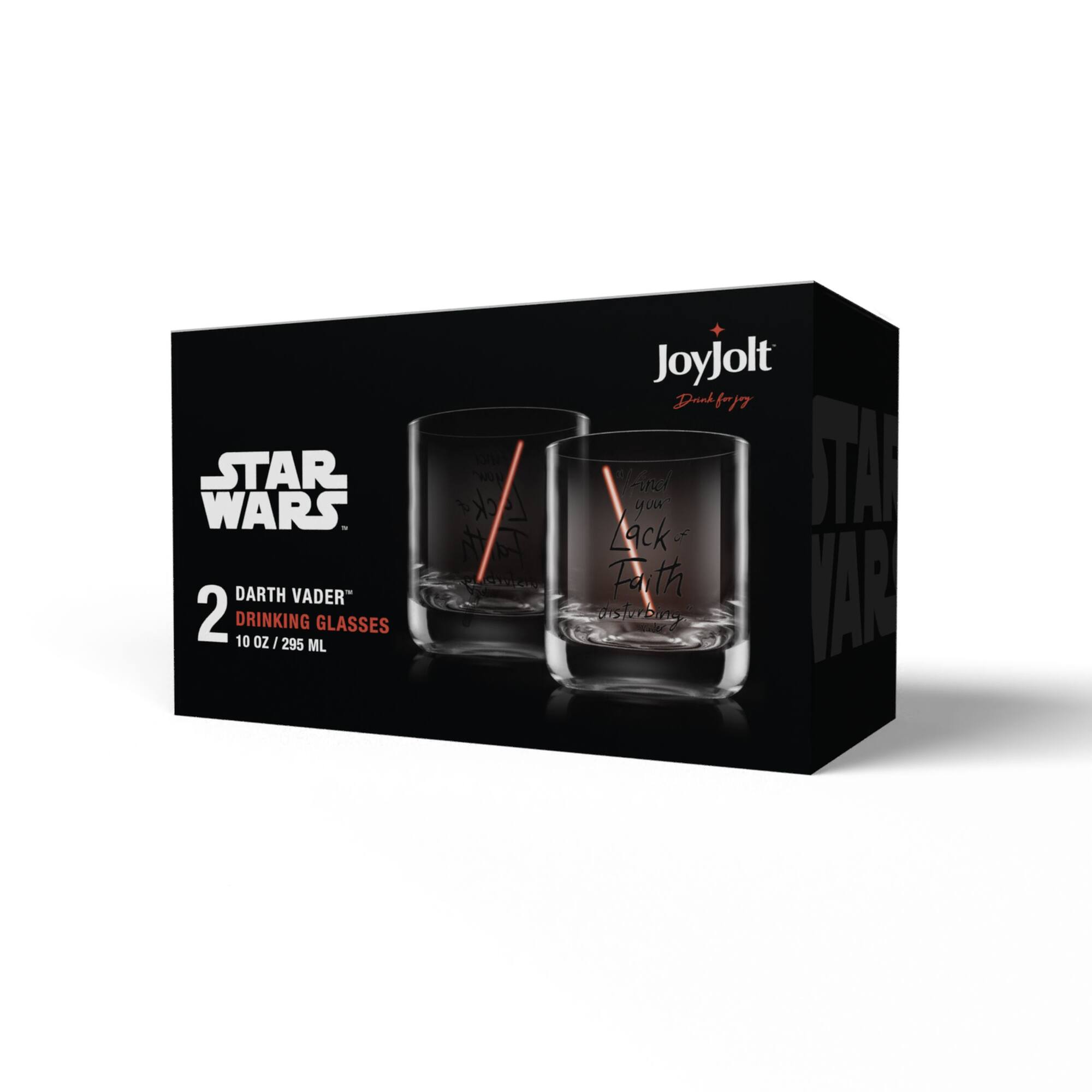 JoyJolt® Star Wars™ 10oz. New Hope Darth Vader Red Lightsaber Short Drinking Glass, 2ct.